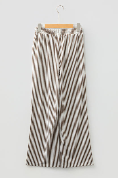 Stripe Elastic Waist Wide Leg Lounge Pants