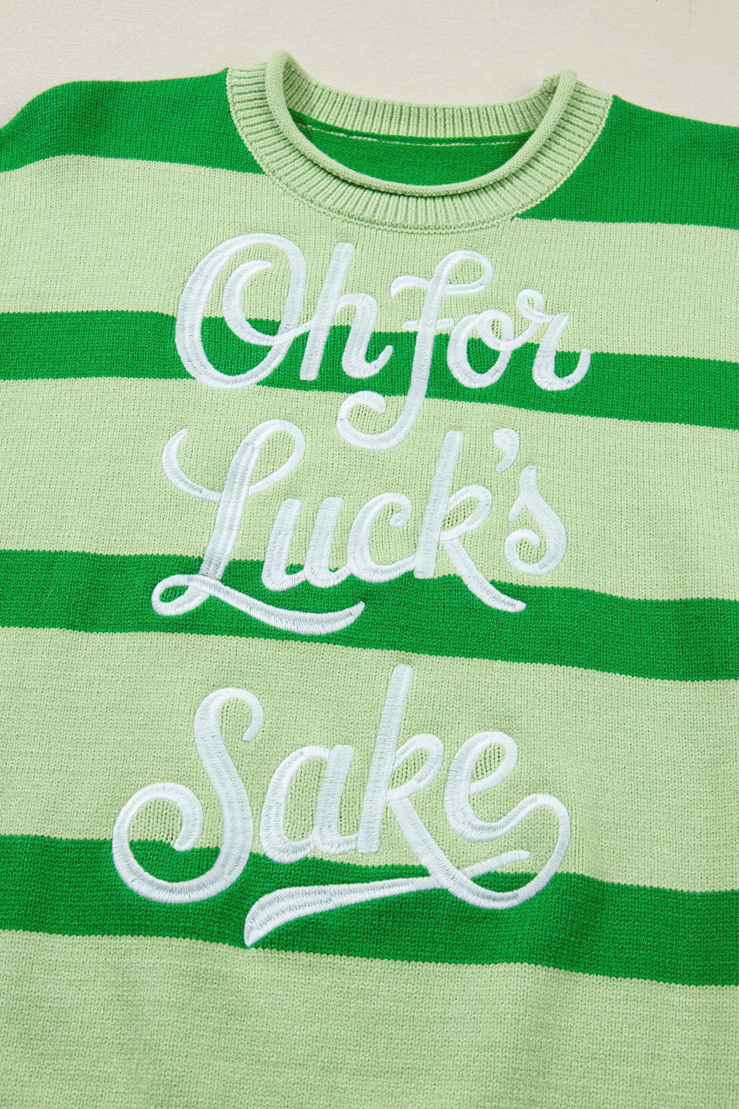 Green Stripe Oh For Luck’s Sake St Patrick Knit Tee