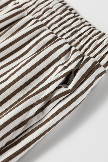 Stripe Elastic Waist Wide Leg Lounge Pants