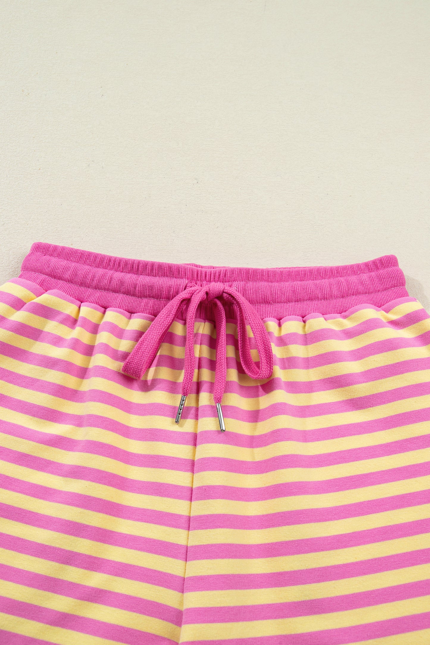 Striped Two Piece Lounge Set Womens Tee and Shorts