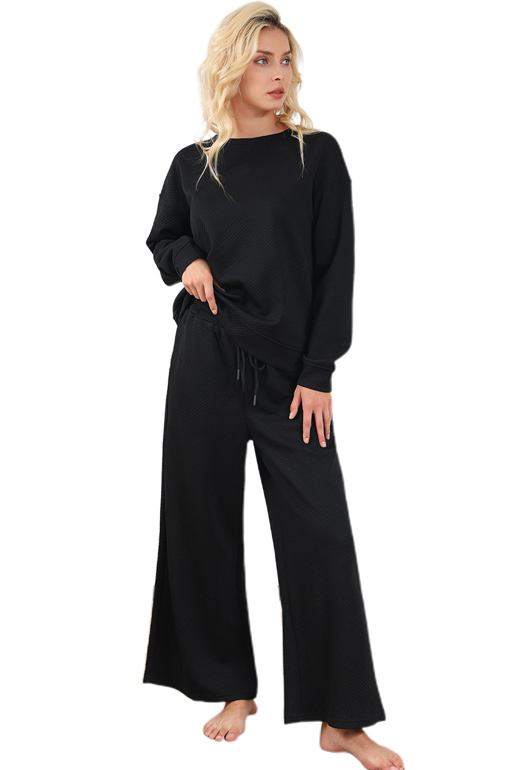 Dahlia Ultra Loose Textured 2pcs Slouchy Outfit