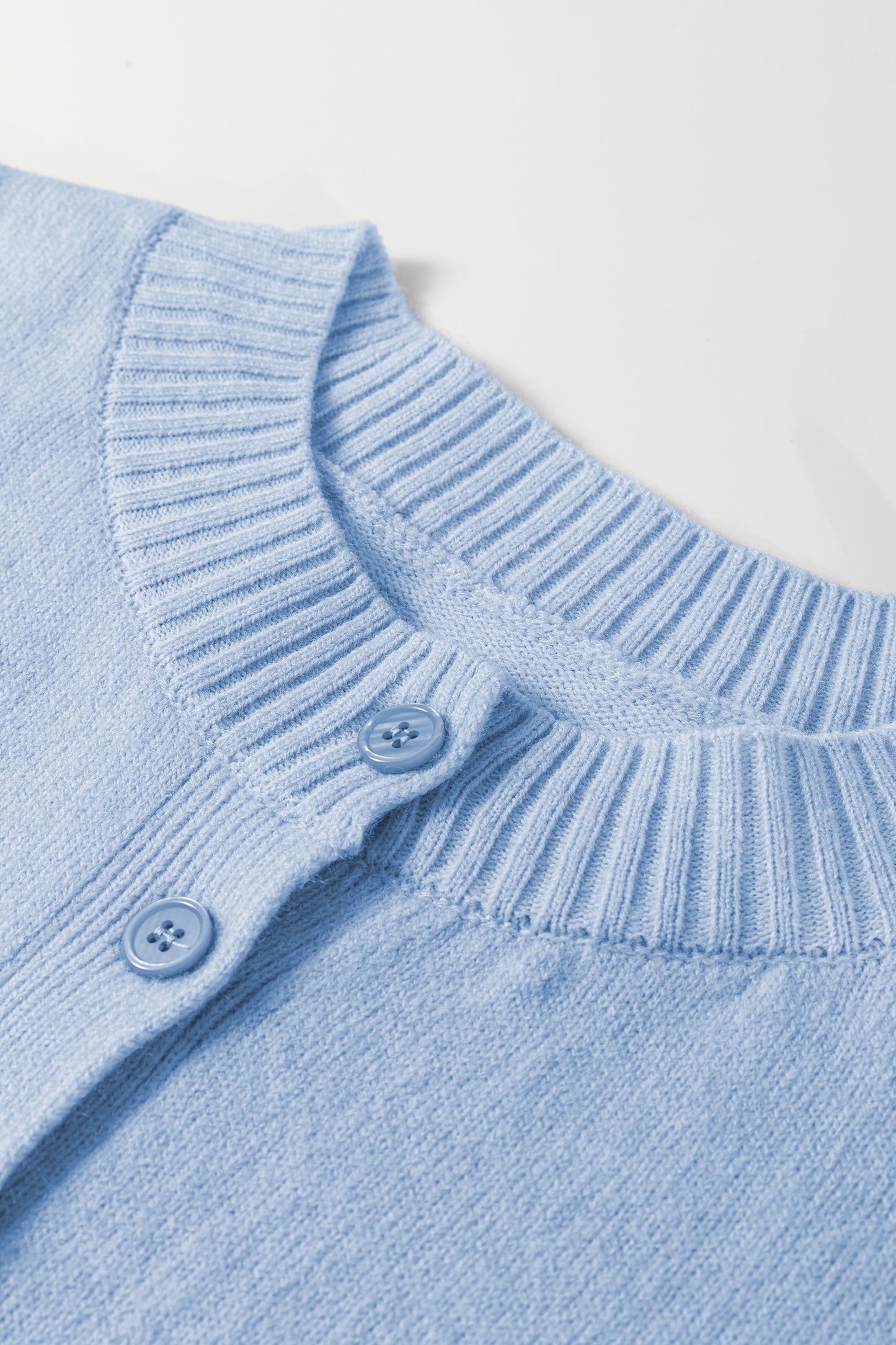 Lavender Boxy 3/4 Sleeve Button Down Knit Cardigan