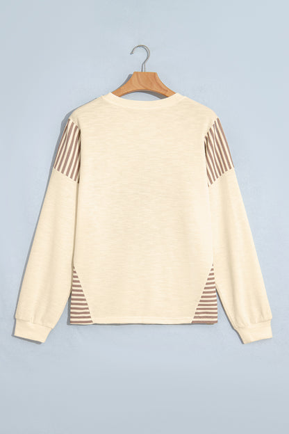 Women's Western Cowgirl Graphic Striped Sleeve Sweatshirt