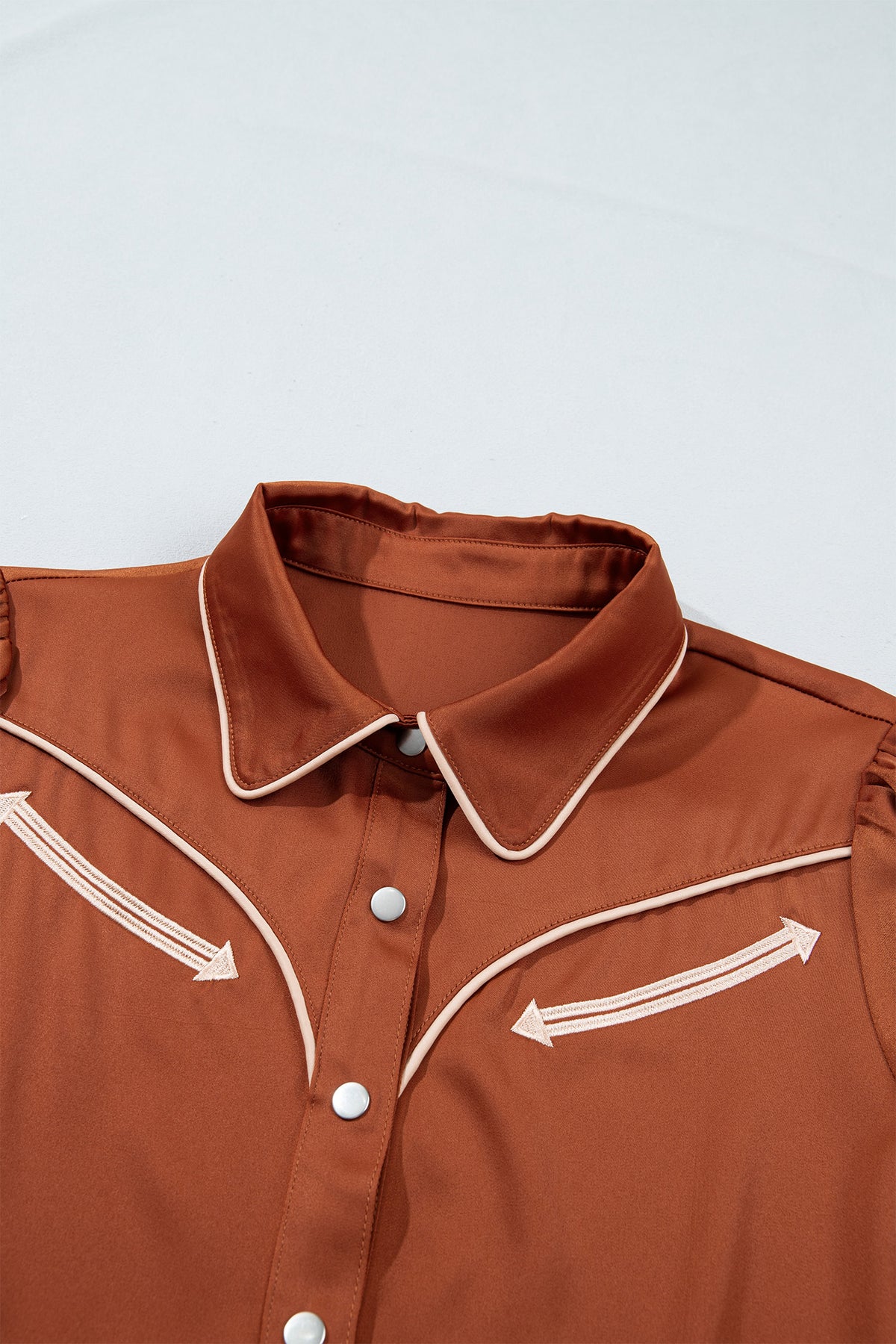 Western Satin Yoke Snap Button Long Sleeve Shirt
