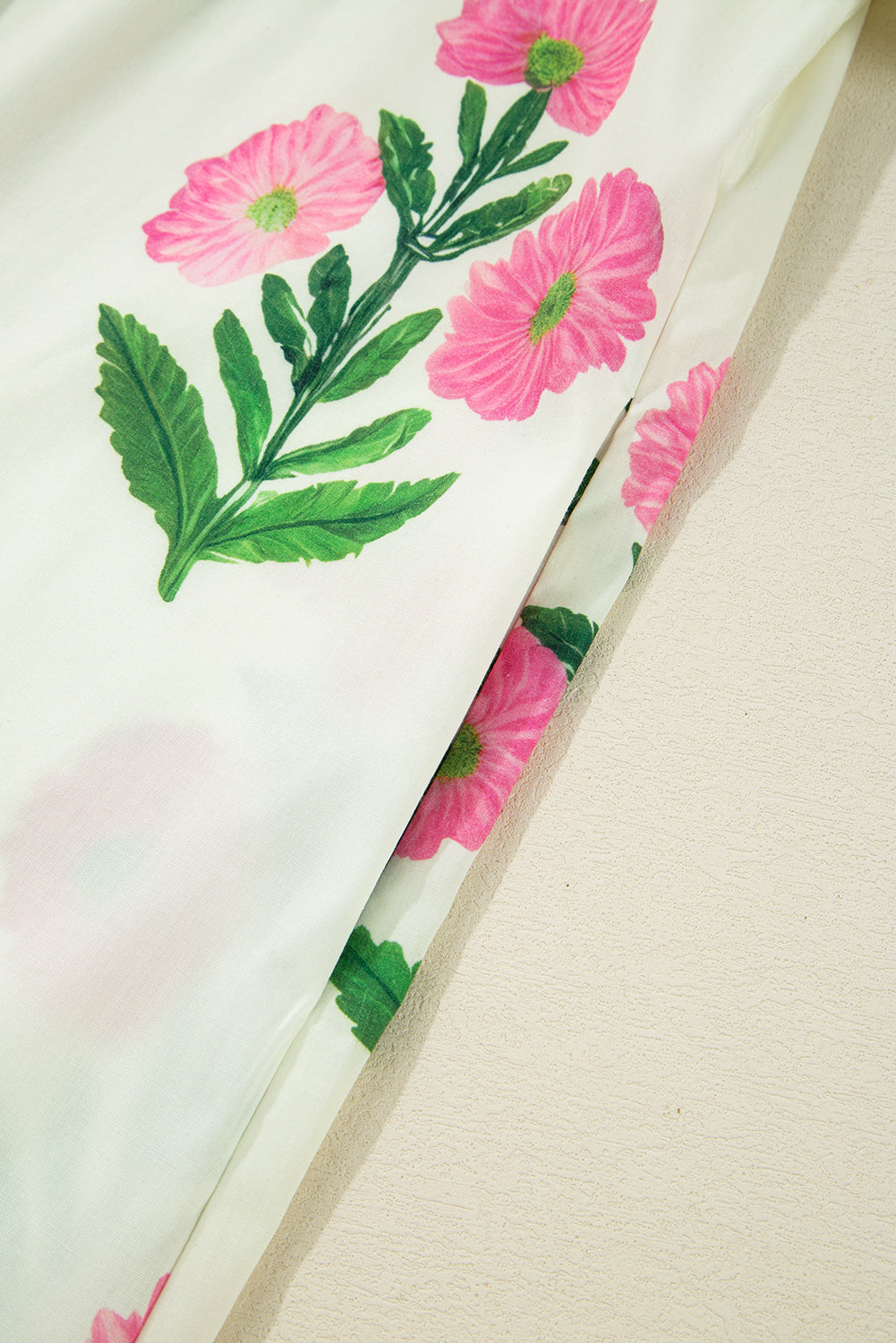 Easter Floral Split Neck Short Sleeve Mini Dress