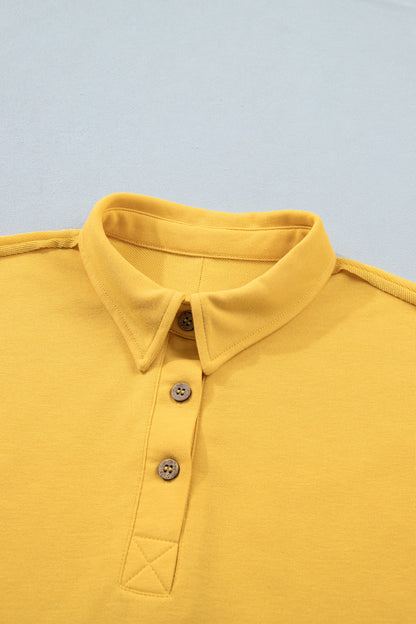 Polo Collar Lounge Set Loose Top and Shorts Outfit