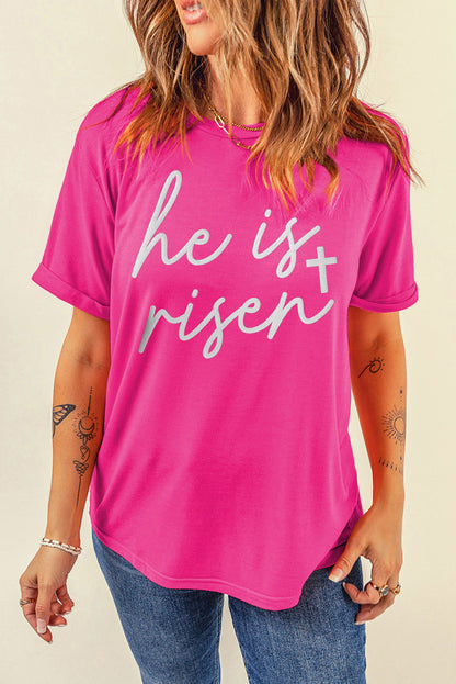 He Is Risen Christian Easter Graphic Tee