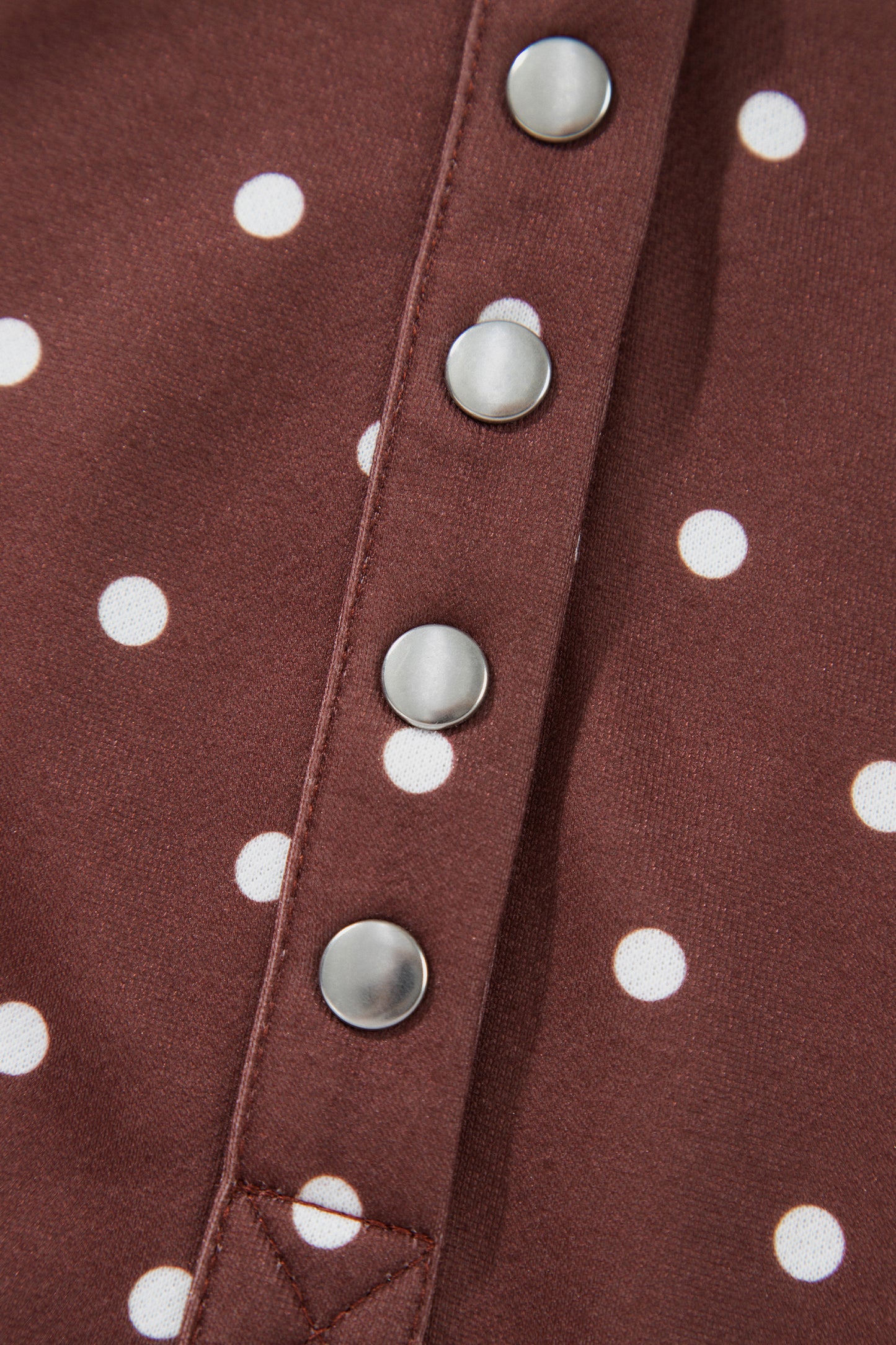 Polka Dot Button Collar Pullover Sweatshirt
