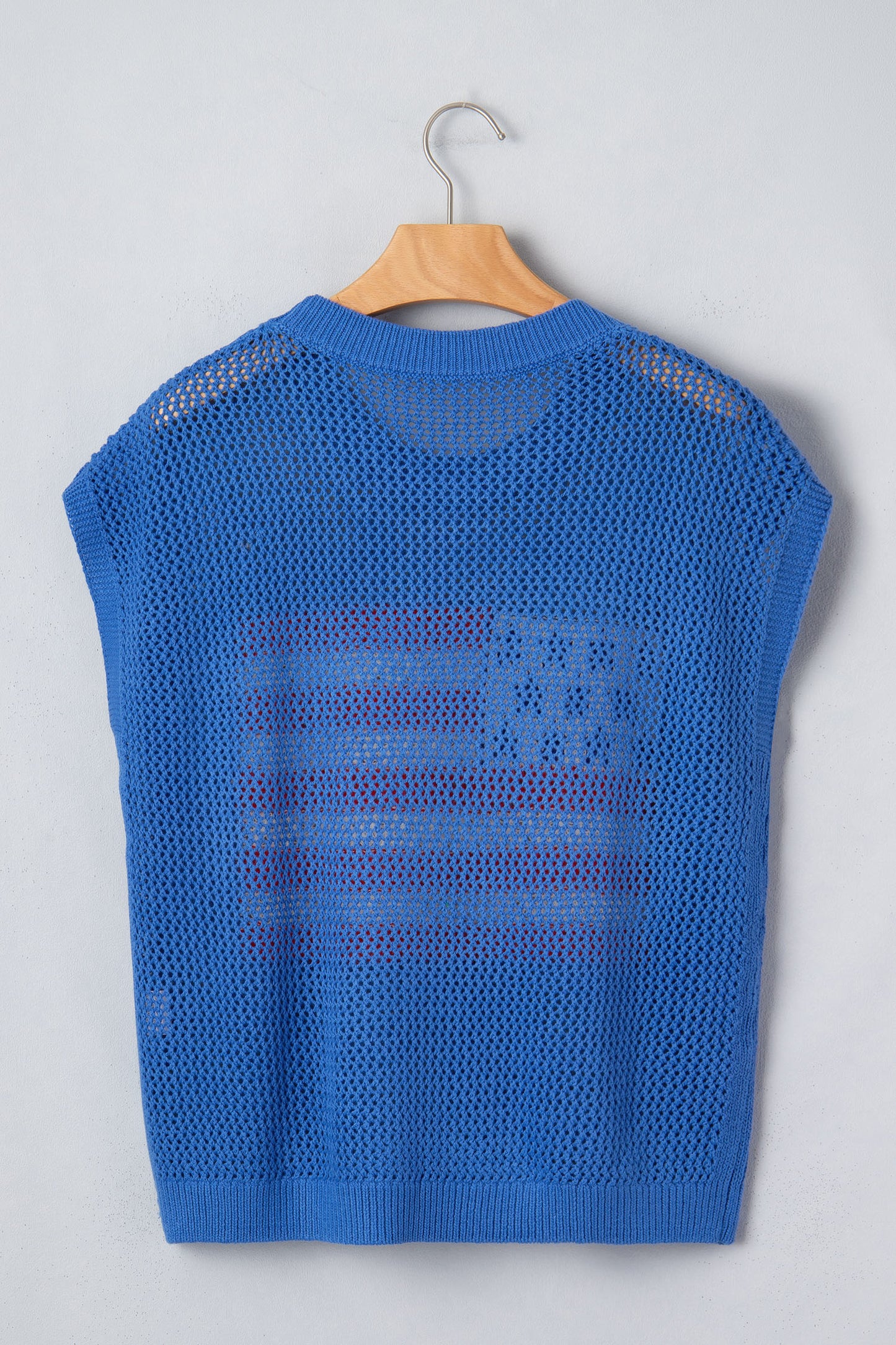 American Flag Knit Sweater Vest Patriotic Summer Top