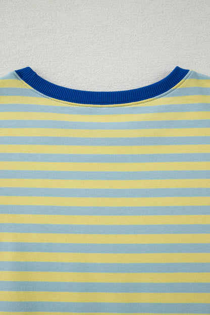 Striped Two Piece Lounge Set Womens Tee and Shorts