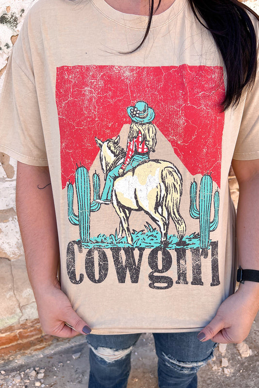 Cowgirl Western Graphic Tee Vintage Rodeo Print T Shirt