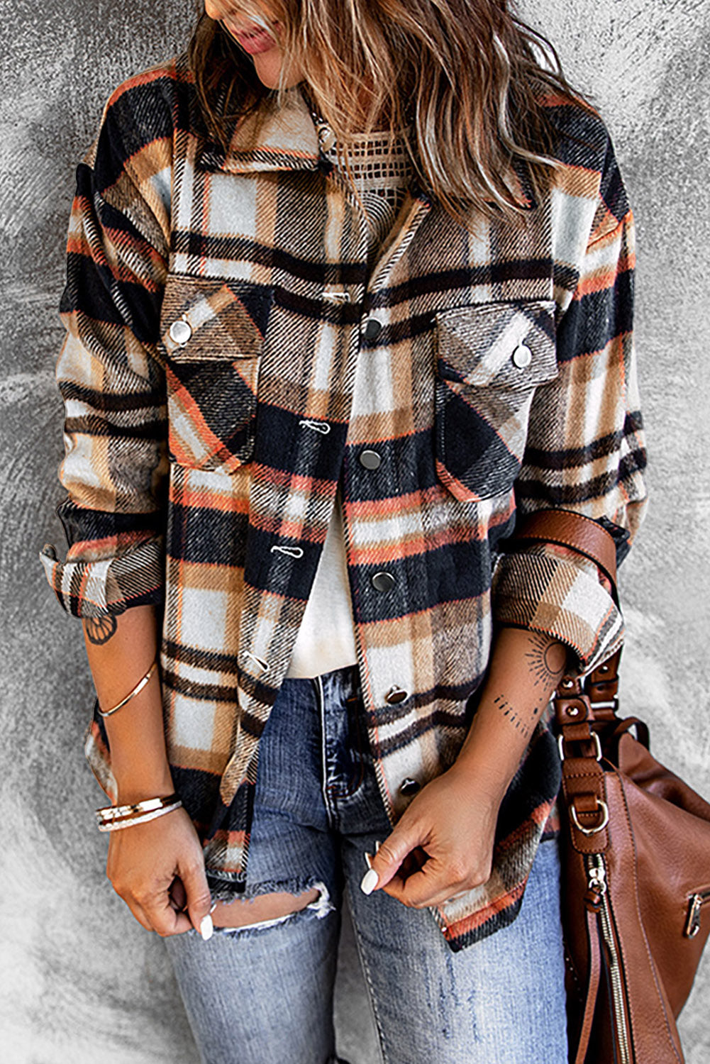 Plaid Button Down Oversized Shacket