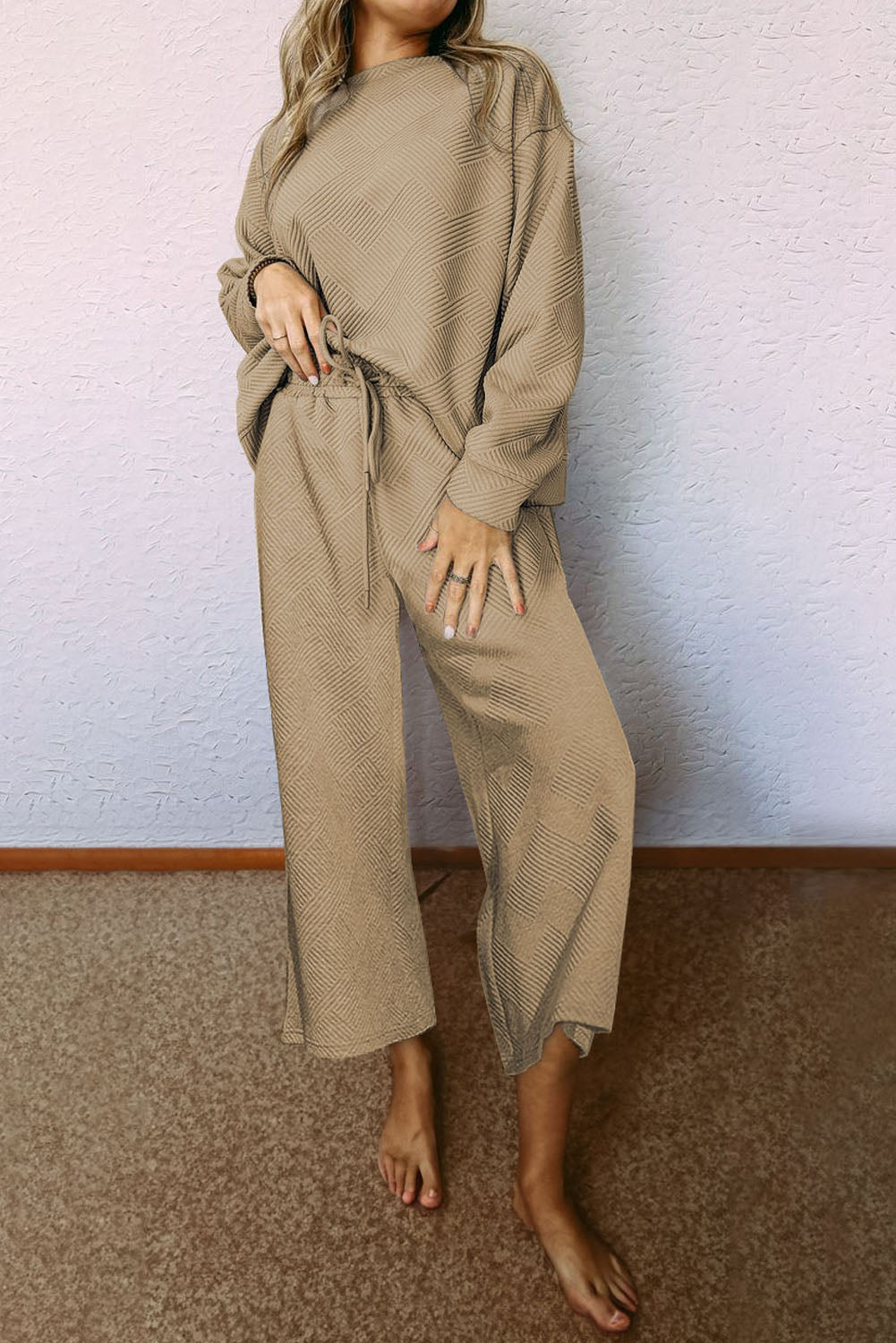Dahlia Ultra Loose Textured 2pcs Slouchy Outfit