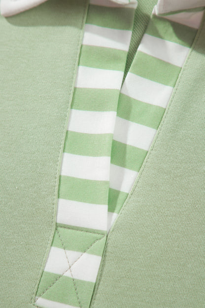 Women's Preppy Striped Color Block Matching Set
