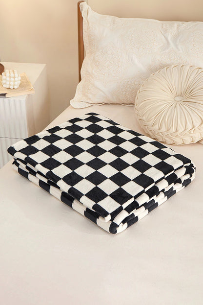 Yellow Checkerboard Printed Soft Throw Blanket 120*200cm