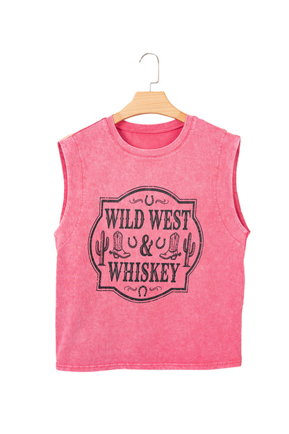 Bonbon Western Whiskey Graphic Sleeveless Tank Top Women