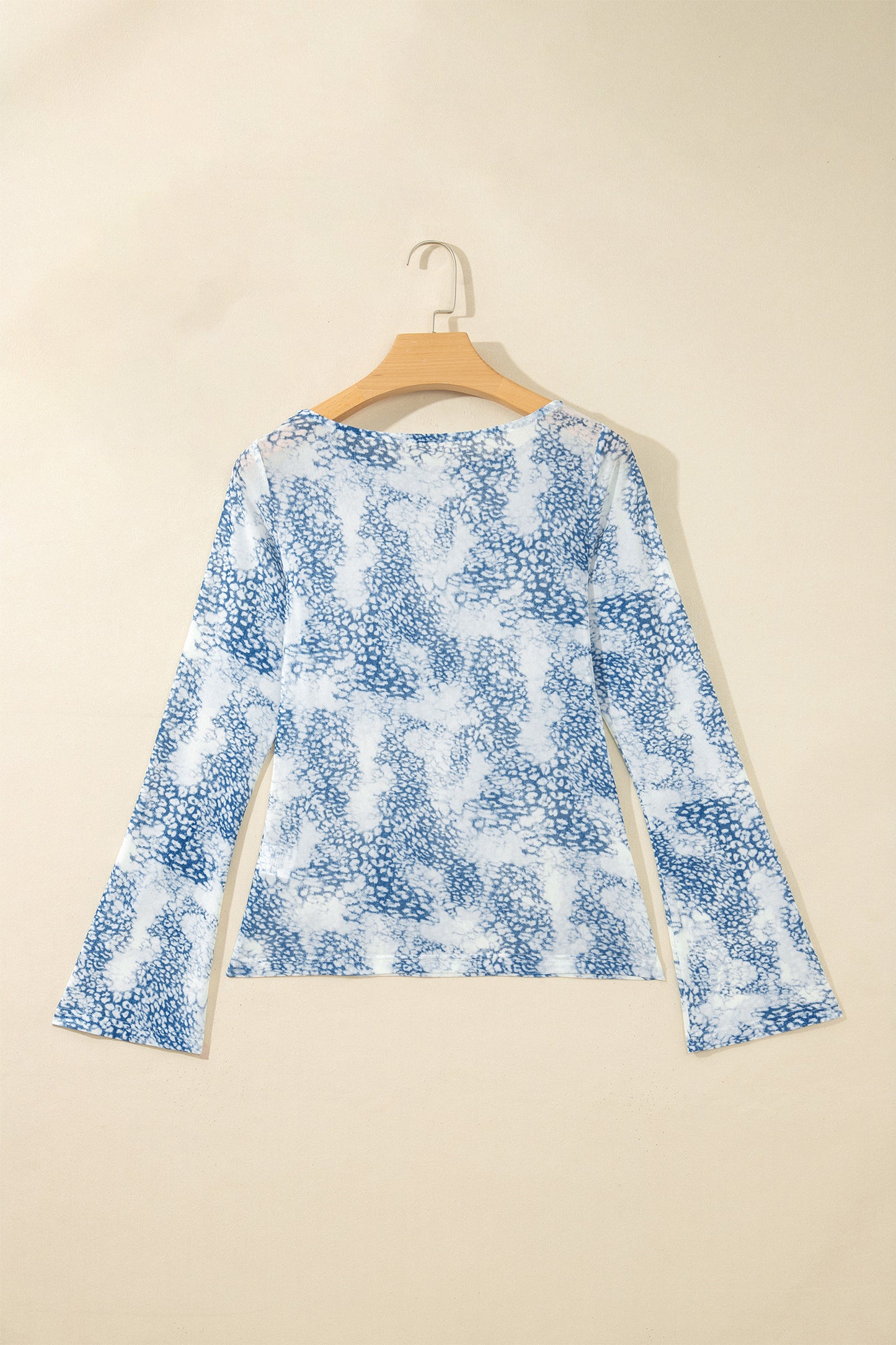 Snakeskin Print Long Sleeve Fitted Top