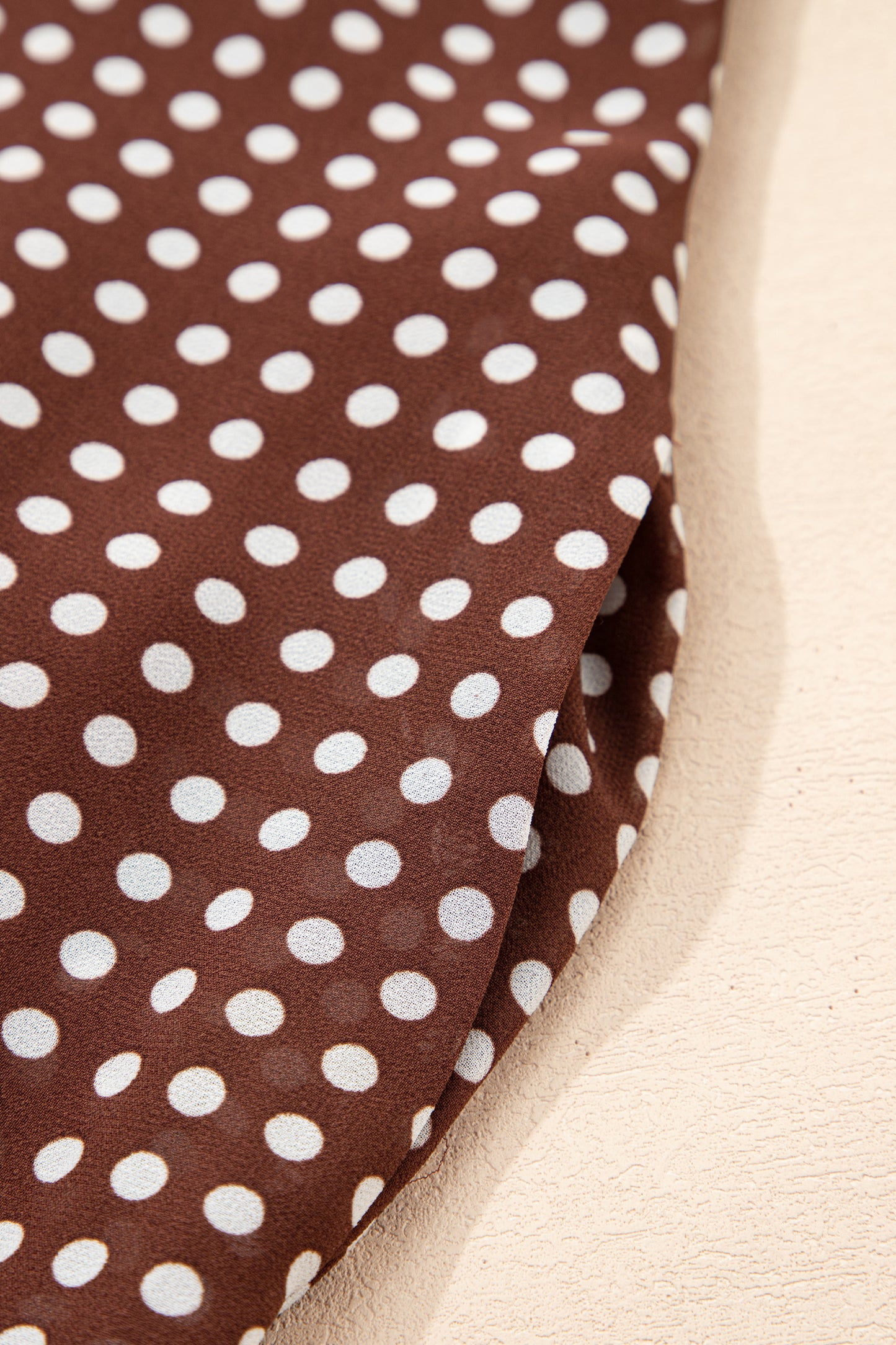 Brown Polka Dot Ruffle Tiered Square Neck Maxi Dress
