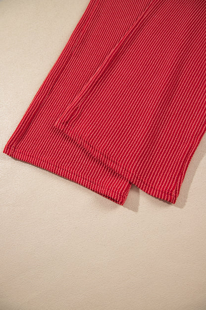 JOLLY Ribbed Knit Long Sleeve Top and Pants Set