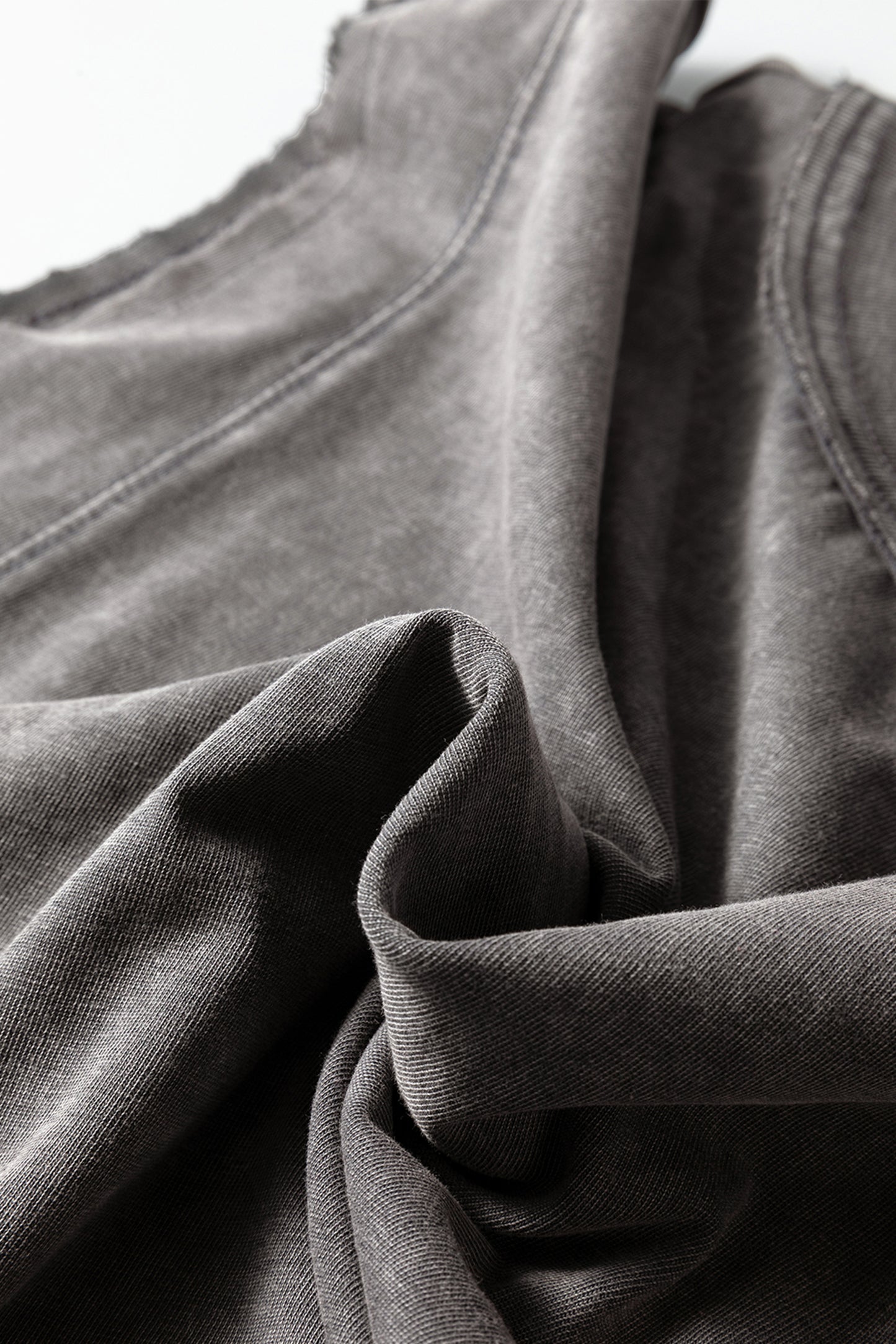 Medium Grey Mineral Wash Boxy Cotton Tank Top