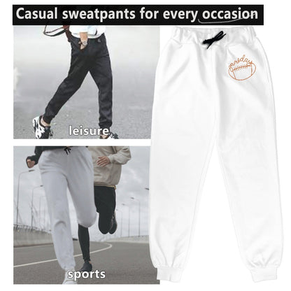 White Background Line Rugby Casual Jogging Sports Yoga Pants