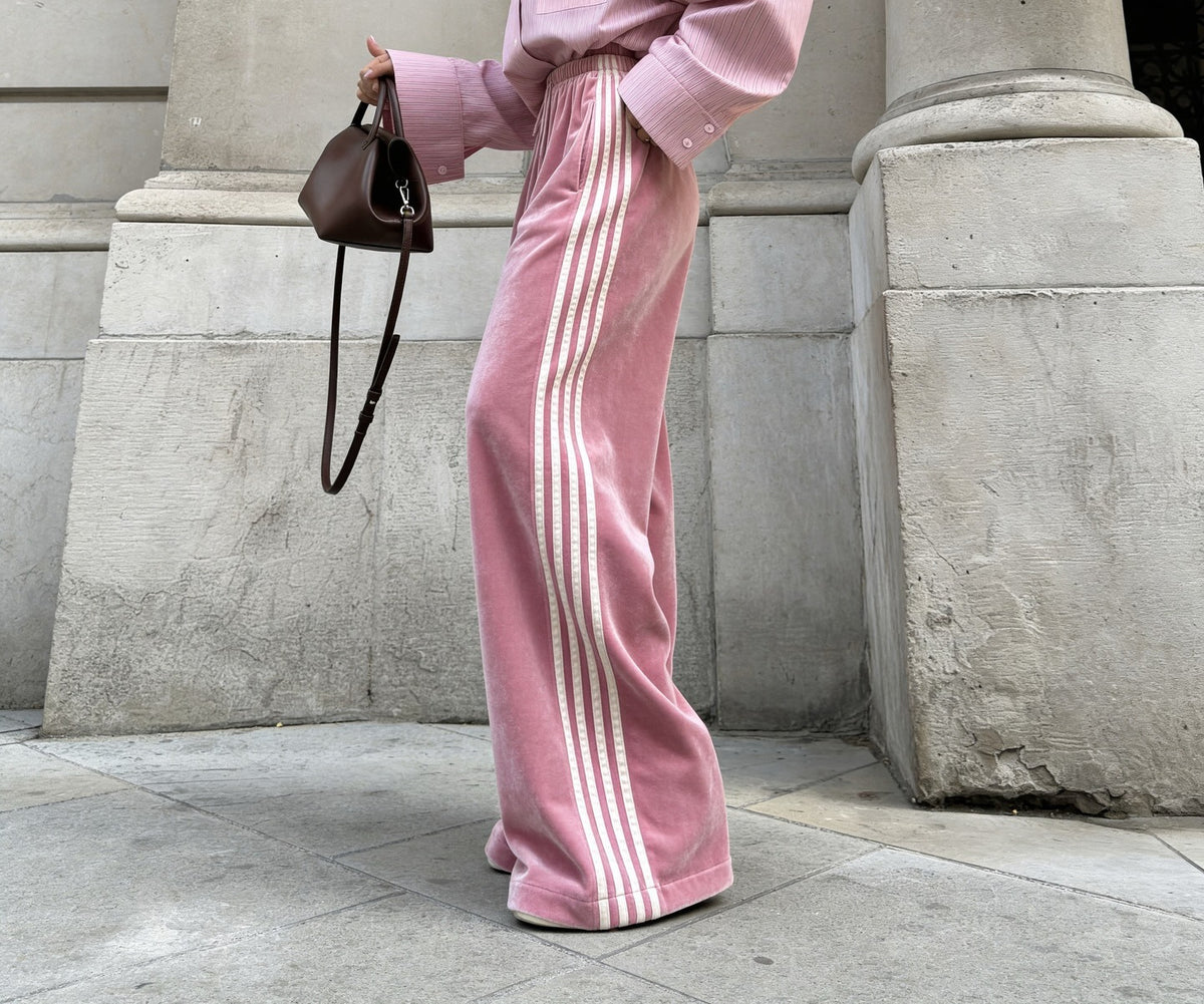 Women's Baggy Striped Streetwear Track Pants Elastic Waist
