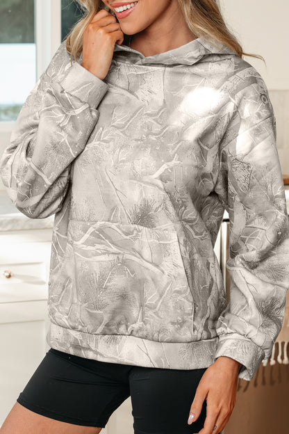 Woodland Camo Oversized Hoodie Pullover for Women