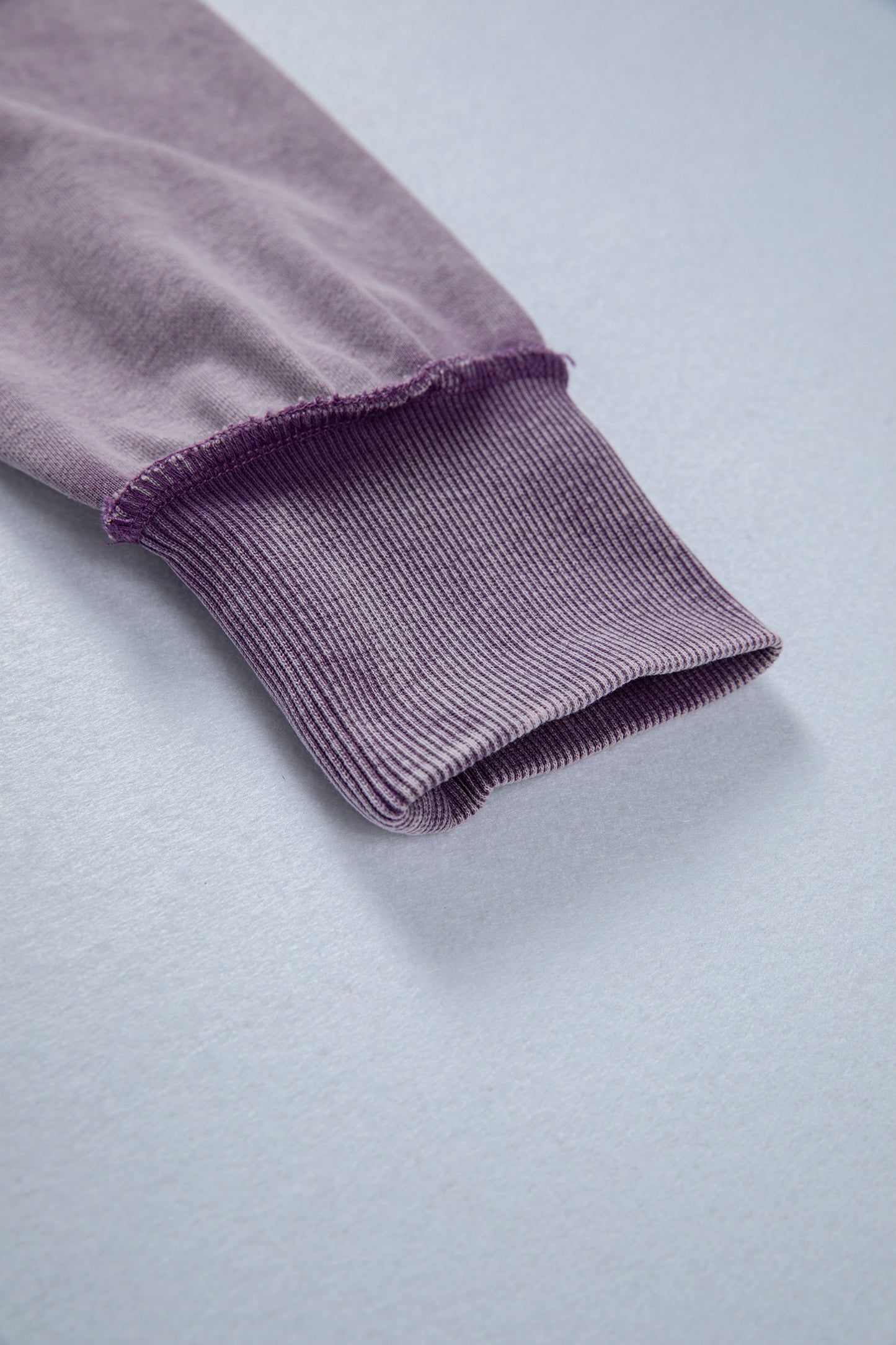 Mineral Wash Exposed Seam Sweatshirt Side Slit Casual Pullover