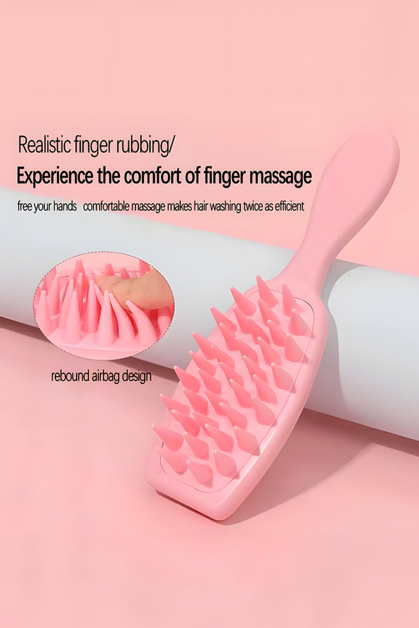 Silicone Scalp Massager Hair Brush Detangling Pink