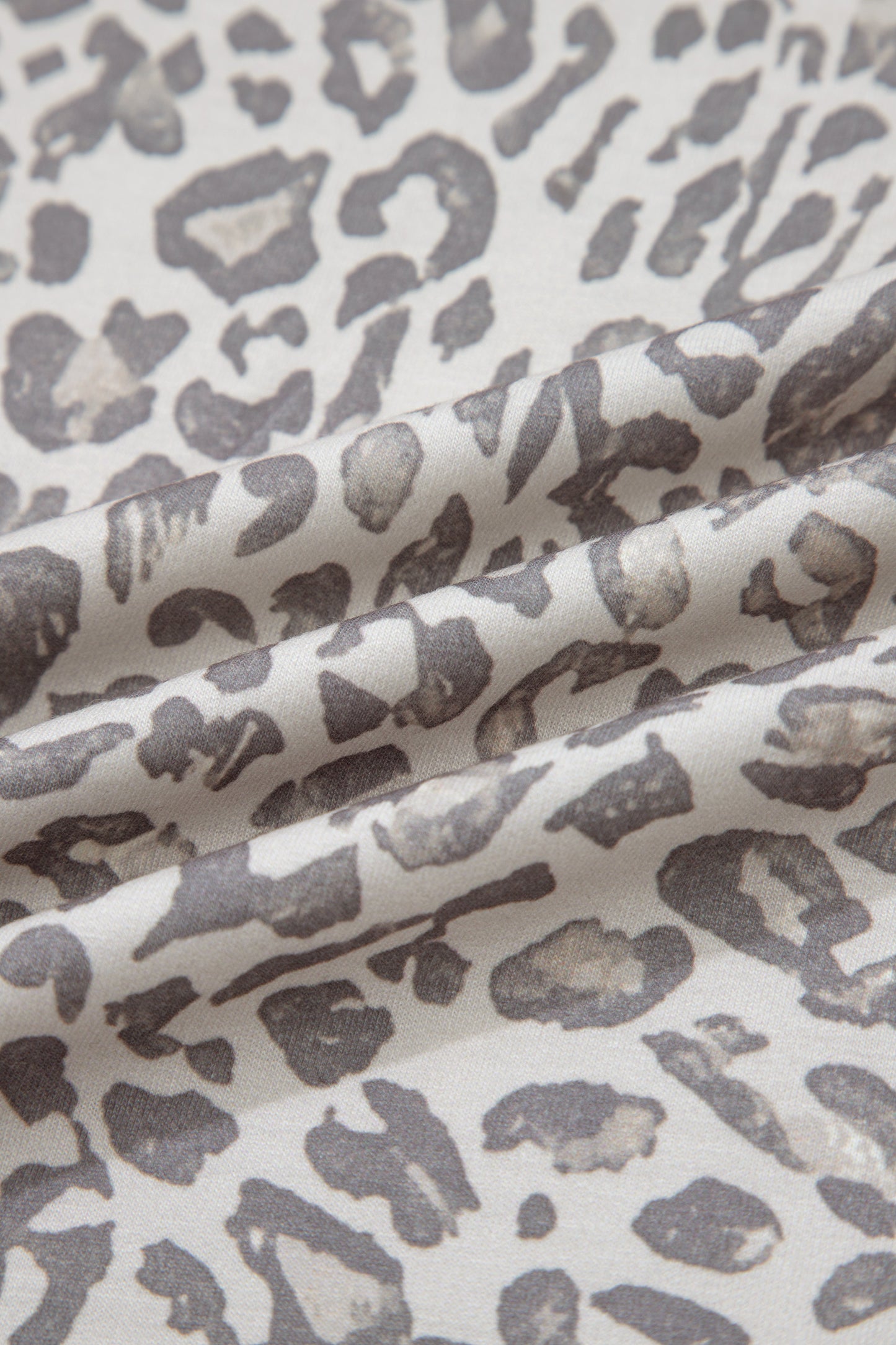 Leopard Print Long Sleeve Crew Neck Casual Sweatshirt