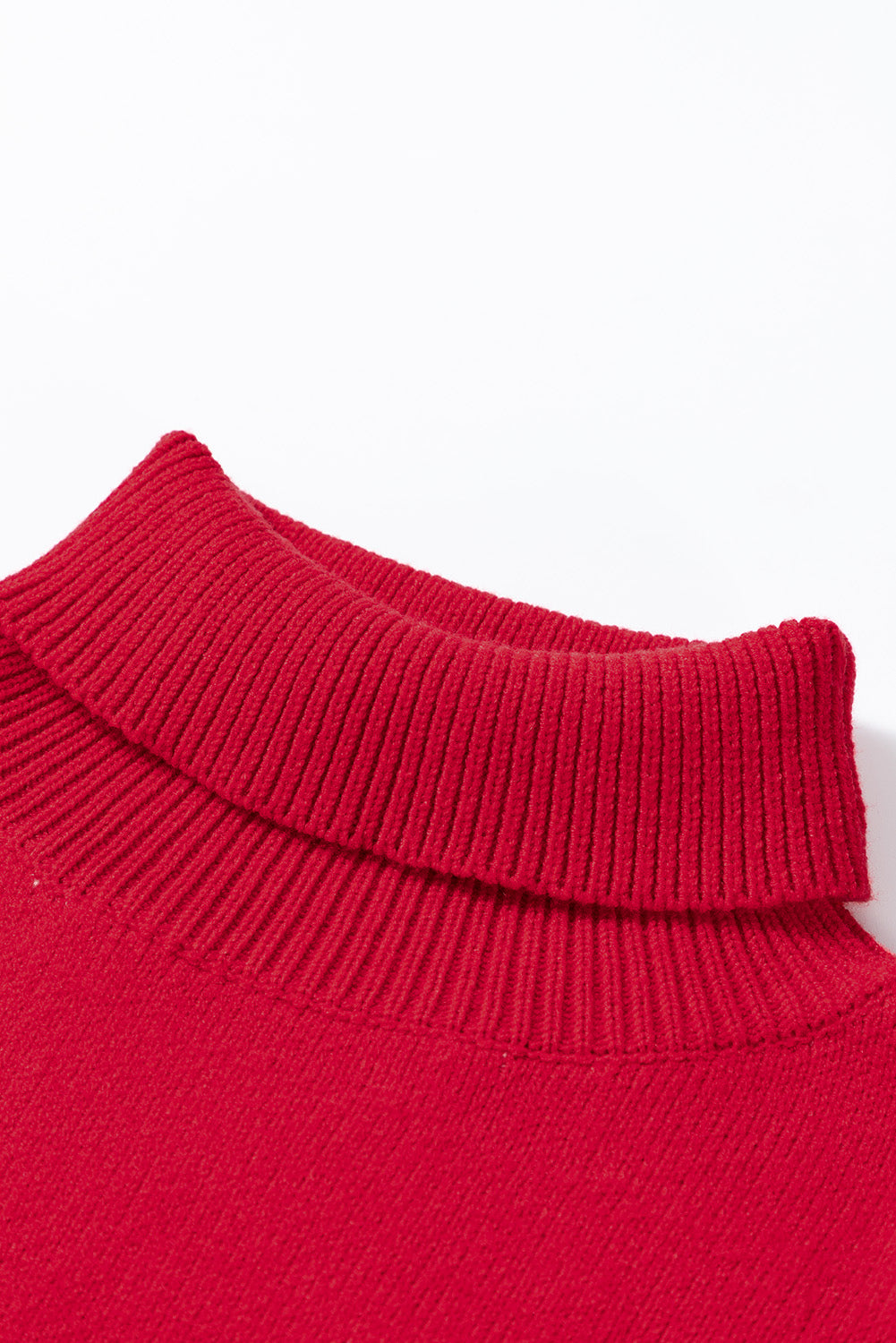 Racing Red Merry Graphic Sequin Sleeve Turtleneck Sweater