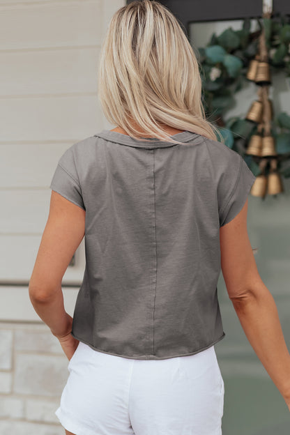 Medium Grey Mineral Wash Boxy Cotton Tank Top
