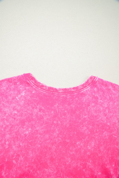 Mineral Wash Cotton Lounge Set Tee and Drawstring Shorts
