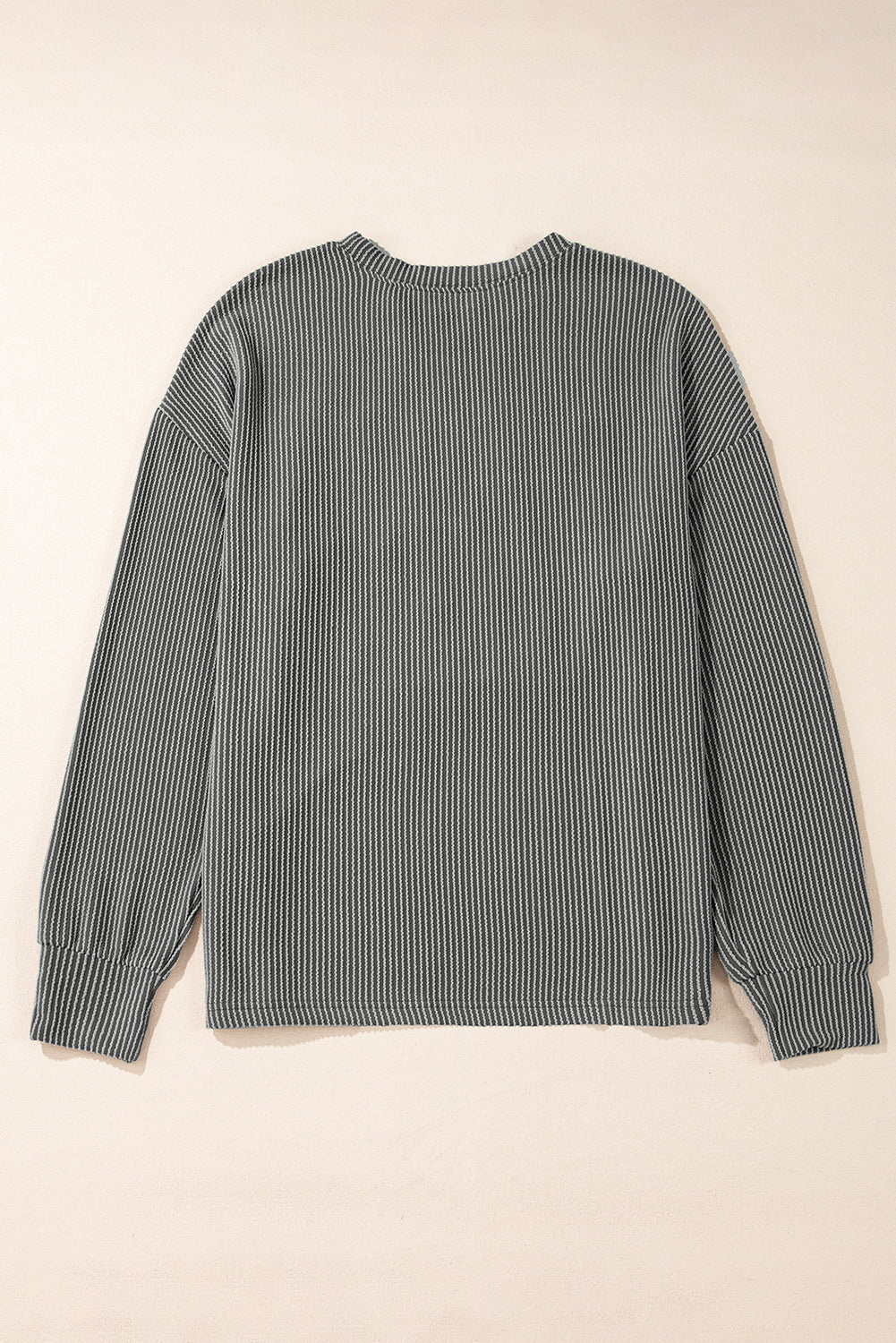 Dark Grey Corded Game Day Graphic Long Sleeve Top