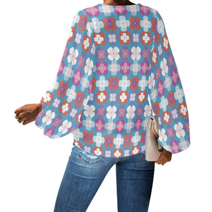 Floral Printed Loose Casual Chiffon Women's Top