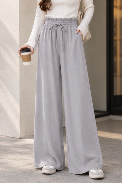 Women's High Waist Wide Leg Palazzo Pants with Pockets