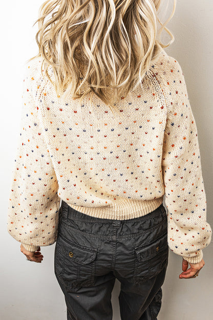 Speckled Knit Button Front Cardigan