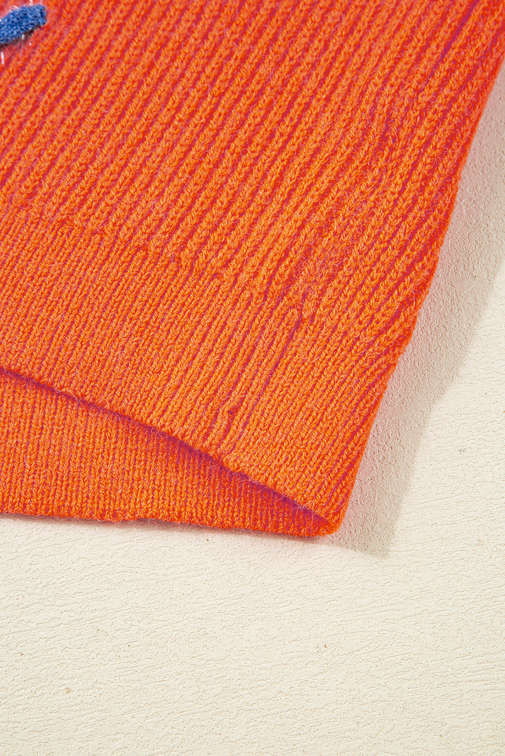 Orange Thankful for My Queens Ribbed Knit Sweater