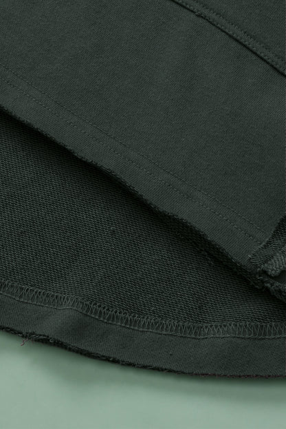 Gray Exposed Seam Raw Edge Hoodie with Pockets