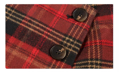 Kids Red Plaid Pleated Skort for School and Everyday Wear