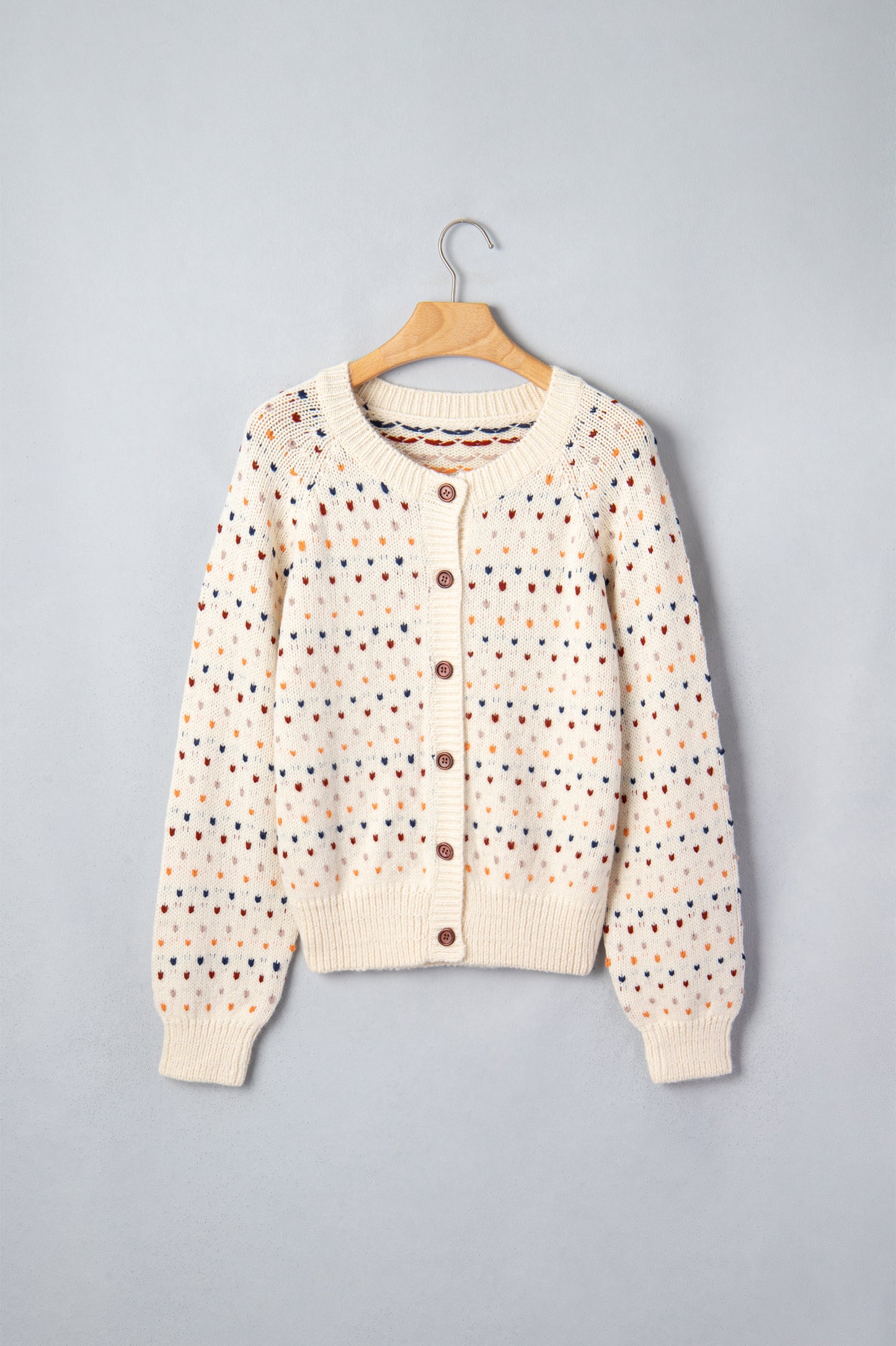 Speckled Knit Button Front Cardigan