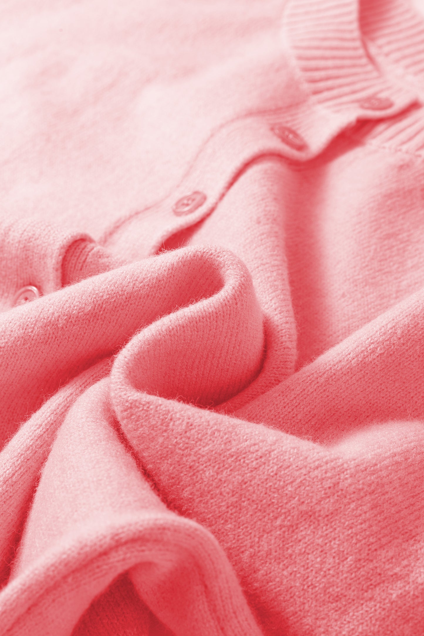 Soft Knit Boxy Cardigan 3/4 Sleeve Button Front