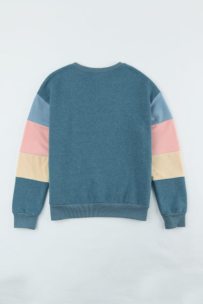 Colorblock Long Sleeve Pullover Sweatshirt