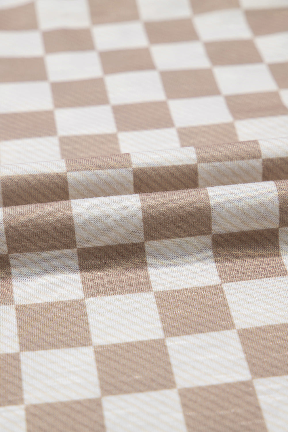 Brown Checkered Lounge Set Tee and High Waist Skort
