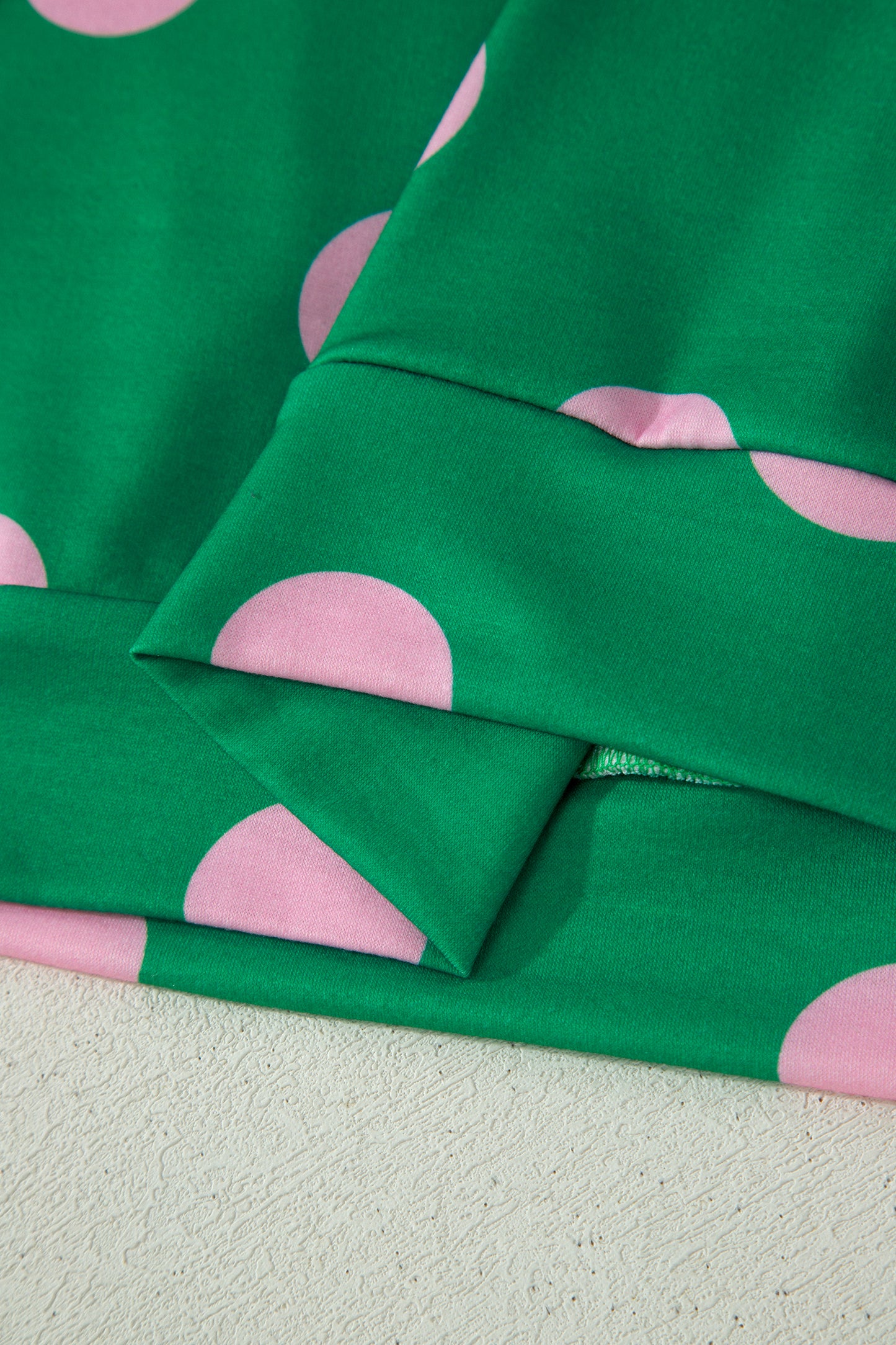 Green Polka Dot Lounge Set V Neck Tee and Shorts