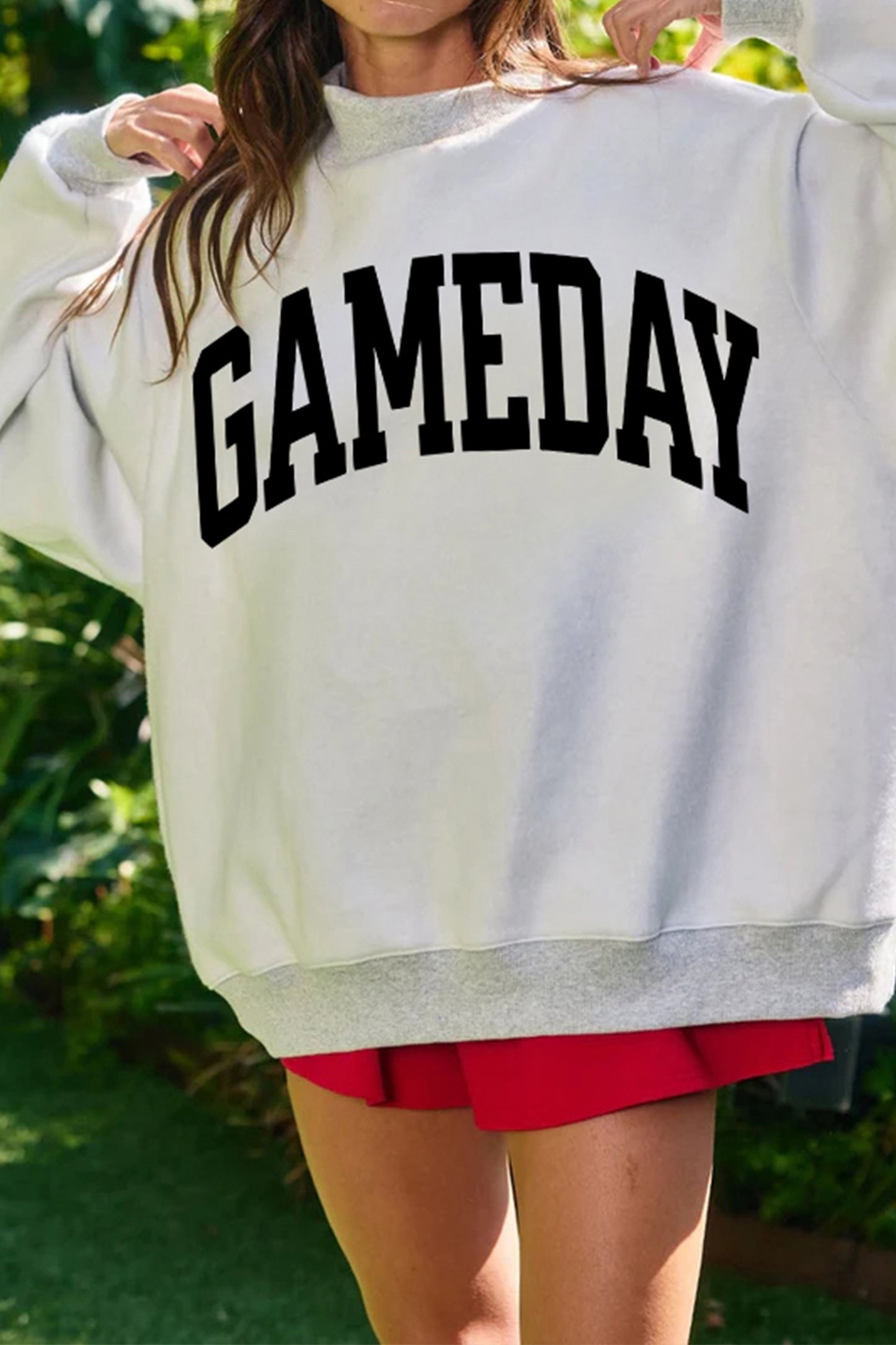 Light Grey Game Day Football Reversible Sweatshirt Top