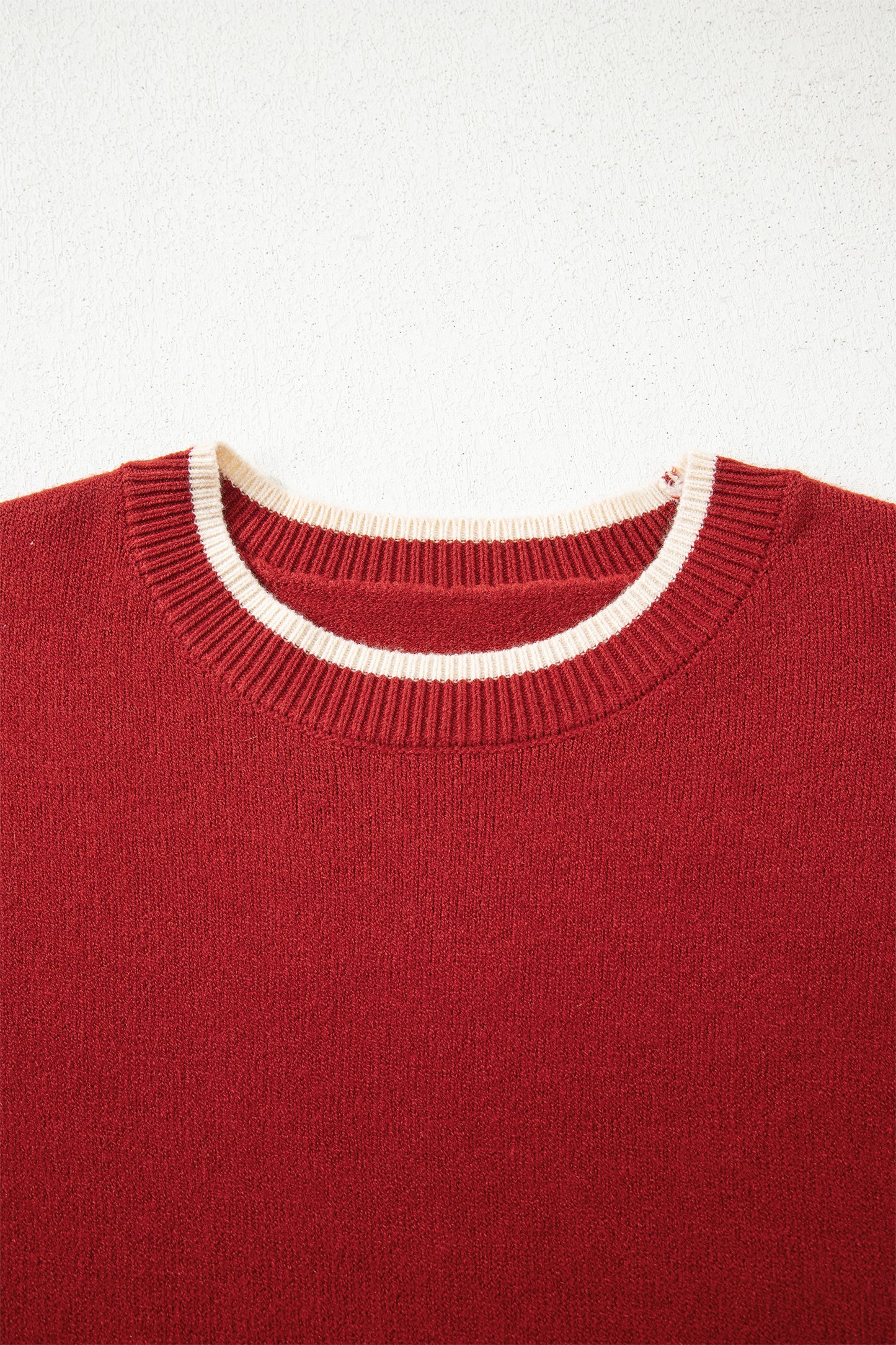 Leopard Bow Split Cuff Contrast Knit Sweater for Women