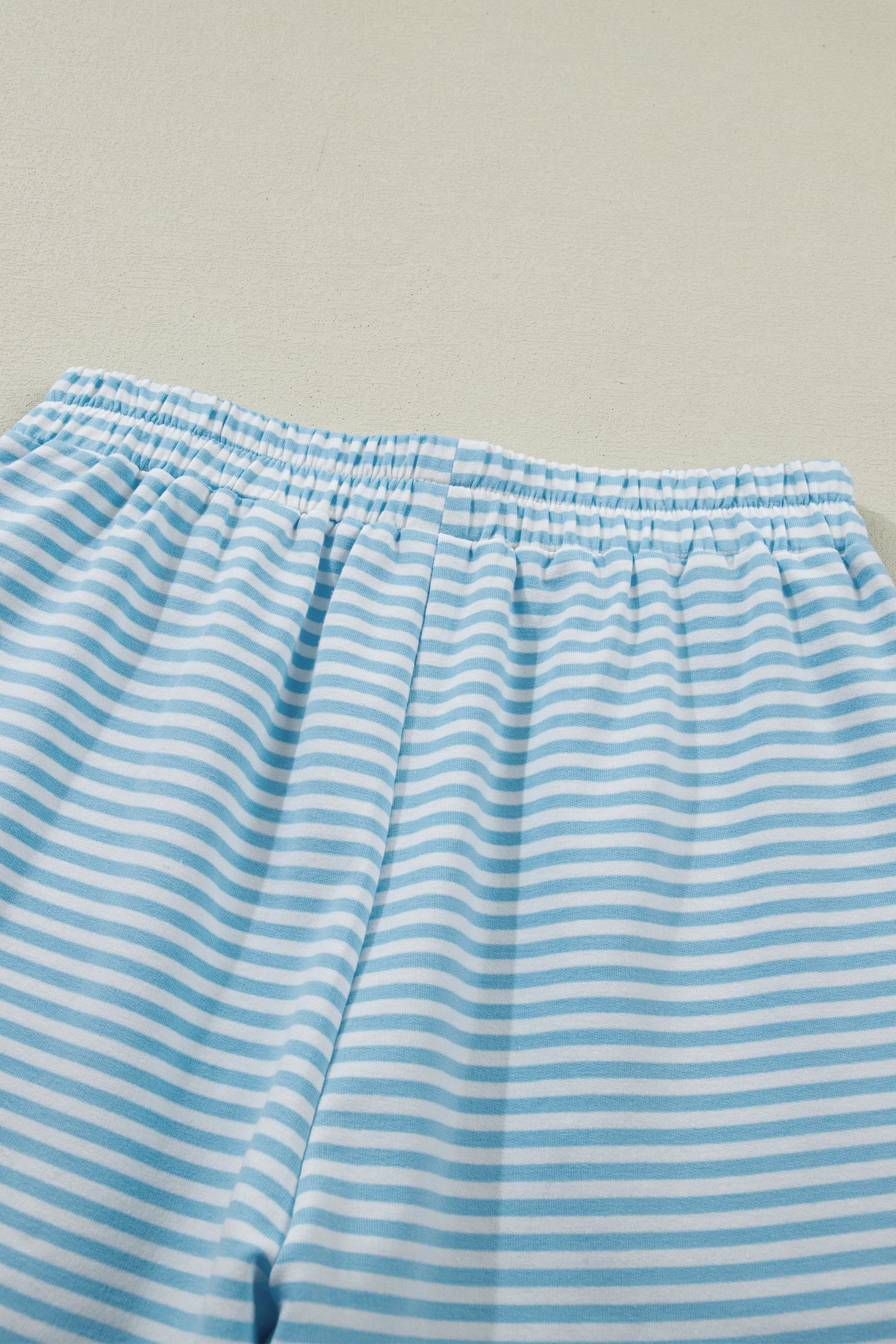 Casual Stripe 2 Piece Short Set Women Lounge Outfit