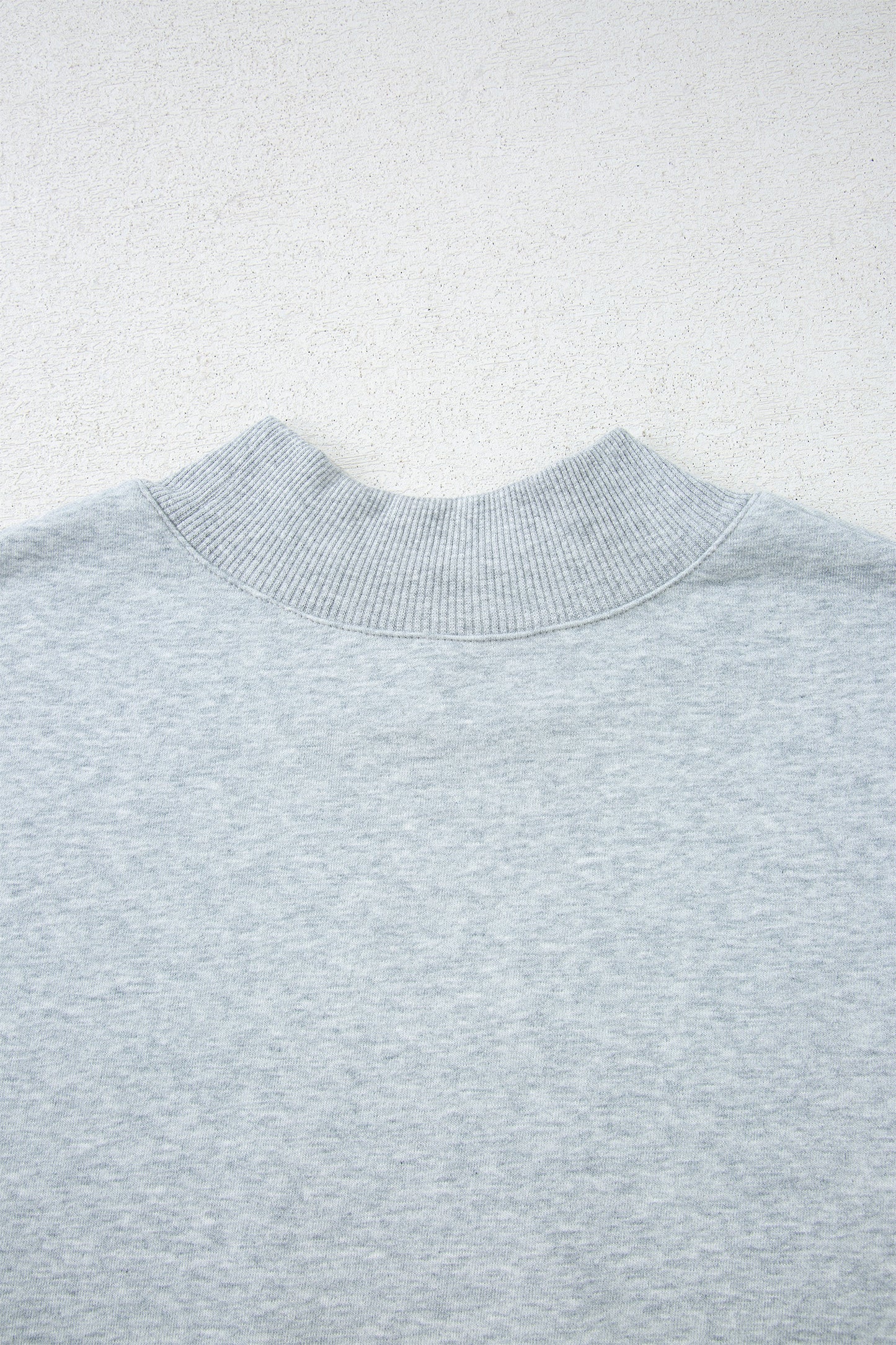 Oversized Mock Neck Sweatshirt Drop Shoulder Pullover
