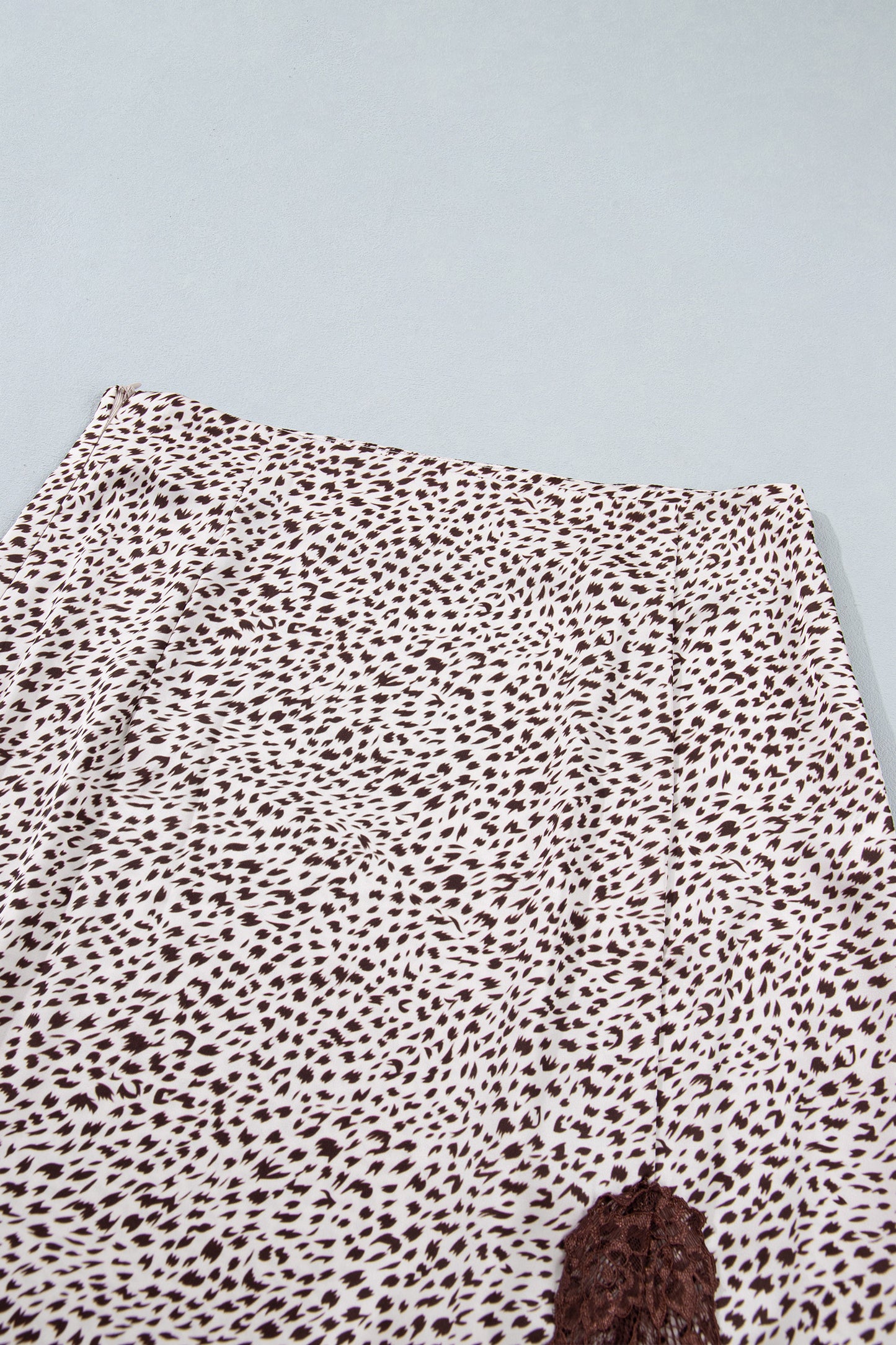 Cheetah Print Lace Trim Split Maxi Western Skirt